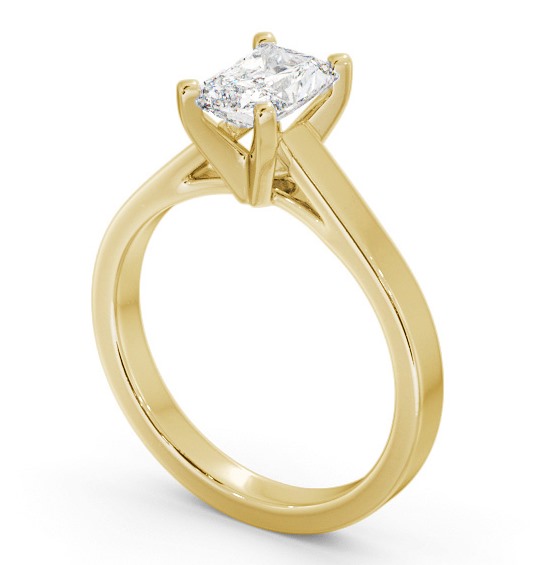 Radiant Diamond Square Prongs Engagement Ring 18K Yellow Gold Solitaire ENRA21_YG_THUMB1