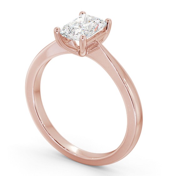 Radiant Diamond Low Setting Engagement Ring 18K Rose Gold Solitaire ENRA22_RG_THUMB1 