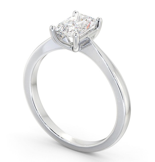 Radiant Diamond Low Setting Engagement Ring 18K White Gold Solitaire ENRA22_WG_THUMB1 
