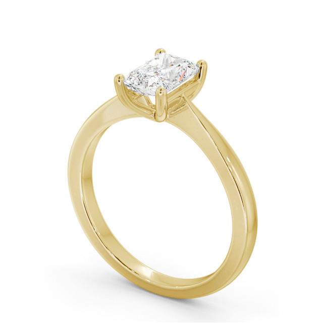 Radiant Diamond Engagement Ring 9K Yellow Gold Solitaire - Izidora ENRA22_YG_SIDE