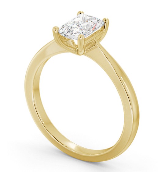 Radiant Diamond Low Setting Engagement Ring 18K Yellow Gold Solitaire ENRA22_YG_THUMB1