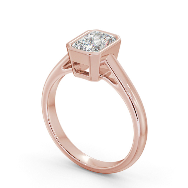 Radiant Diamond Engagement Ring 18K Rose Gold Solitaire - liana ENRA23_RG_SIDE