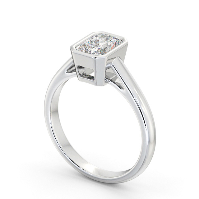 Radiant Diamond Engagement Ring Platinum Solitaire - liana ENRA23_WG_SIDE