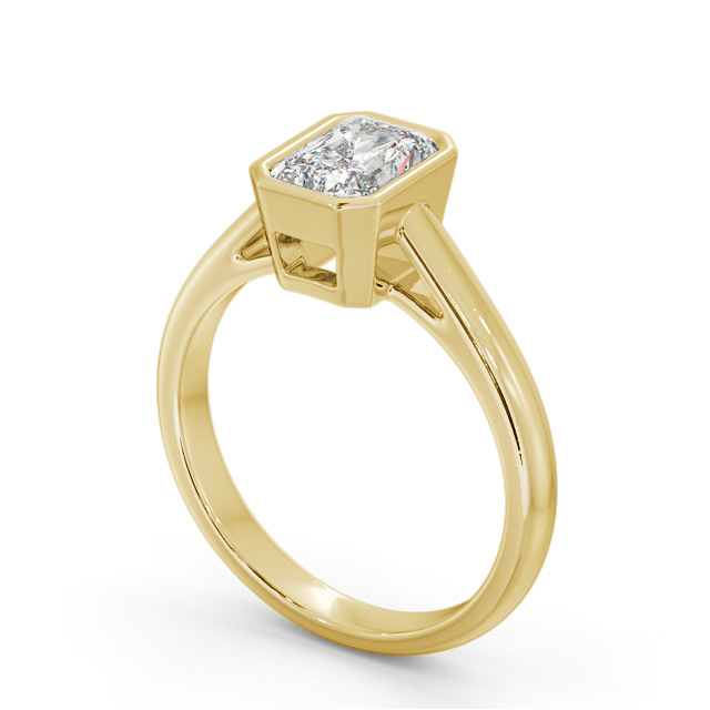 Radiant Diamond Engagement Ring 18K Yellow Gold Solitaire - liana ENRA23_YG_SIDE