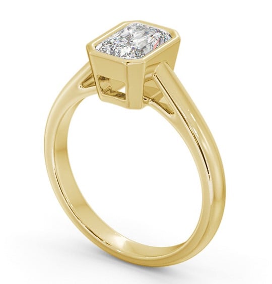 Radiant Diamond Bezel Set Engagement Ring 18K Yellow Gold Solitaire ENRA23_YG_THUMB1 