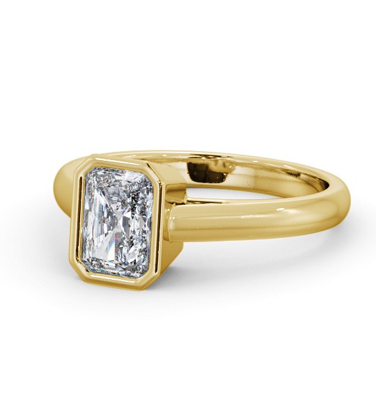 Radiant Diamond Bezel Set Engagement Ring 18K Yellow Gold Solitaire ENRA23_YG_THUMB2 