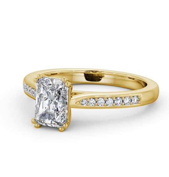  Radiant Diamond Engagement Ring 9K Yellow Gold Solitaire With Side Stones - Haddington ENRA23S_YG_THUMB2 
