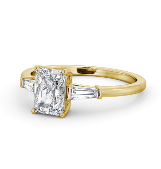  Radiant Diamond Engagement Ring 18K Yellow Gold Solitaire With Side Stones - Baughton ENRA24S_YG_THUMB2 