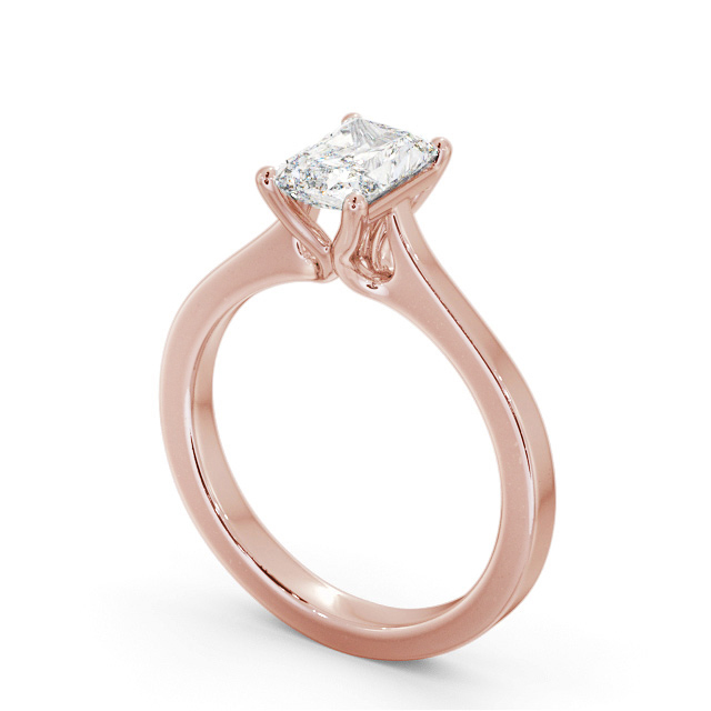 Radiant Diamond Engagement Ring 9K Rose Gold Solitaire - Ebrington ENRA25_RG_SIDE