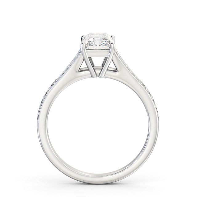 Radiant Diamond Engagement Ring Platinum Solitaire With Side Stones - Pilina ENRA26S_WG_UP