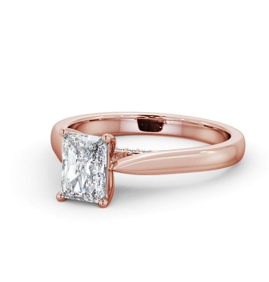 Radiant Diamond Engagement Ring with Diamond Set Bridge 18K Rose Gold Solitaire ENRA27_RG_THUMB2 