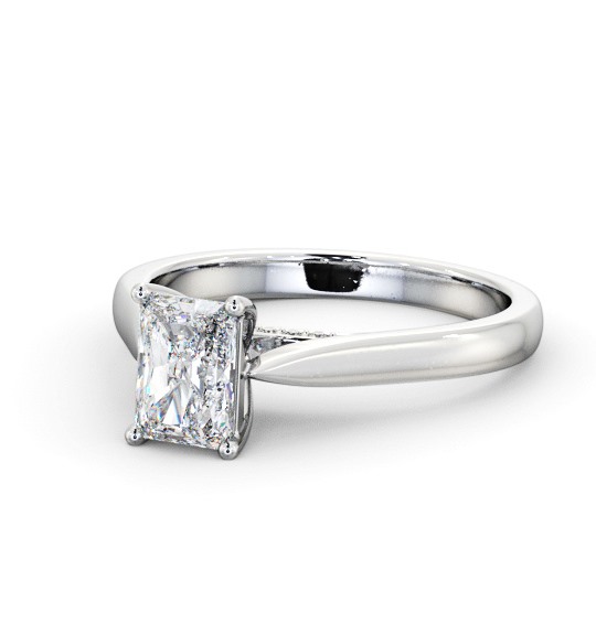 Radiant Diamond Engagement Ring with Diamond Set Bridge 18K White Gold Solitaire ENRA27_WG_THUMB2 