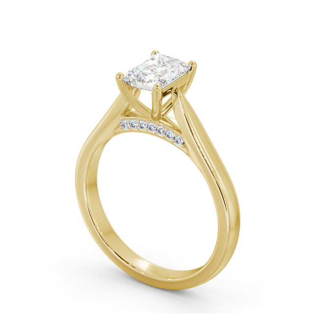 Radiant Diamond Engagement Ring 18K Yellow Gold Solitaire - Hollesley ENRA27_YG_SIDE