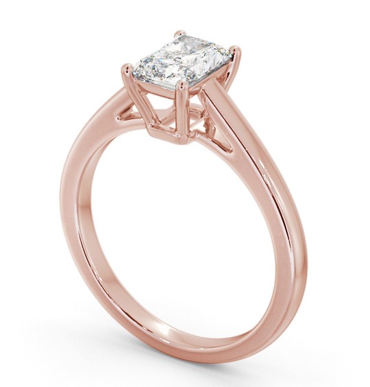 Radiant Diamond Box Style Setting Engagement Ring 18K Rose Gold Solitaire ENRA28_RG_THUMB1