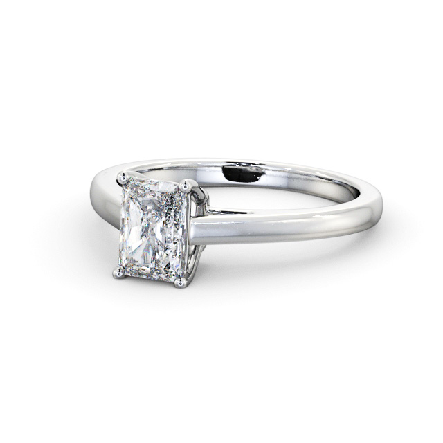 Radiant Diamond Engagement Ring 18K White Gold Solitaire - Allerford ENRA28_WG_FLAT
