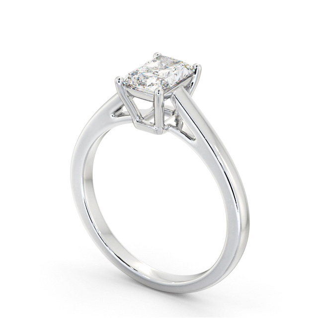 Radiant Diamond Engagement Ring 18K White Gold Solitaire - Allerford ENRA28_WG_SIDE
