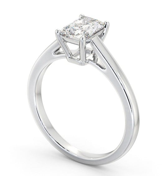 Radiant Diamond Box Style Setting Engagement Ring Platinum Solitaire ENRA28_WG_THUMB1