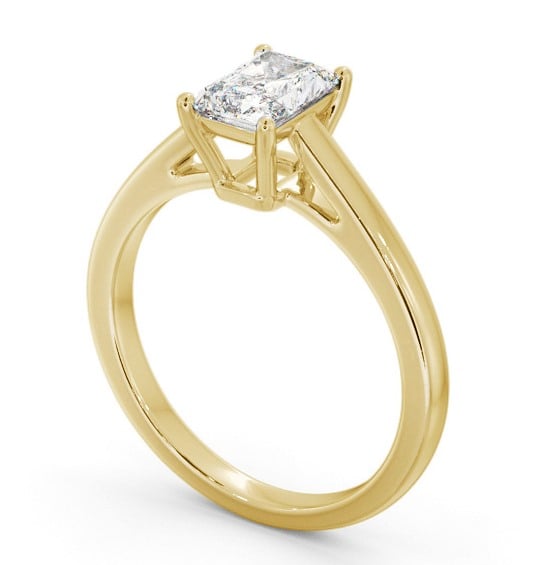 Radiant Diamond Box Style Setting Engagement Ring 18K Yellow Gold Solitaire ENRA28_YG_THUMB1