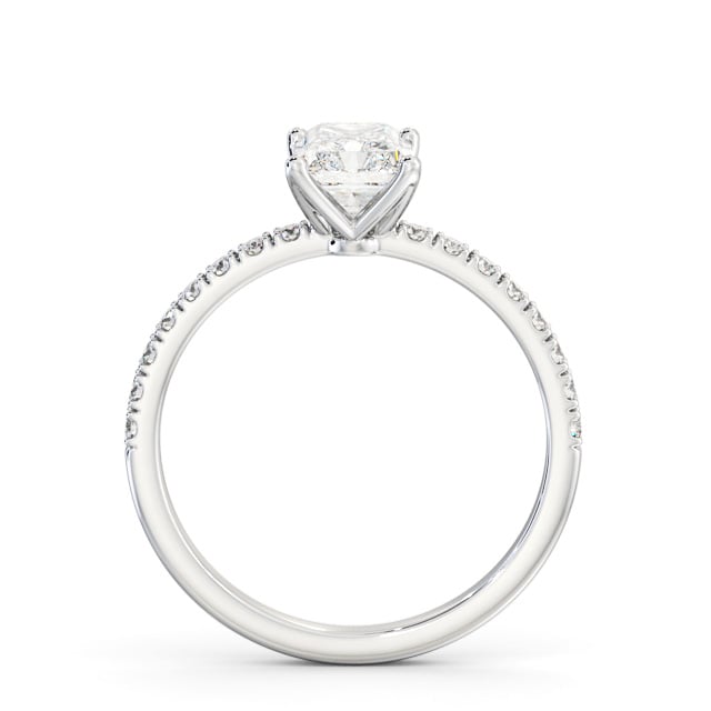 Radiant Diamond Engagement Ring Platinum Solitaire With Side Stones - Aisha ENRA28S_WG_UP