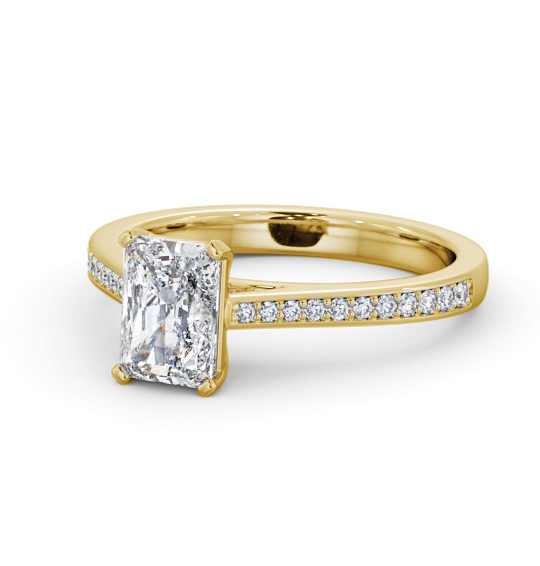 Radiant Diamond Engagement Ring 9K Yellow Gold Solitaire With Side Stones - Brennan ENRA29S_YG_THUMB2 