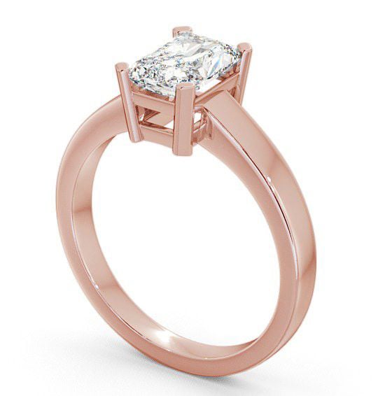 Radiant Diamond Box Setting Engagement Ring 9K Rose Gold Solitaire ENRA2_RG_THUMB1