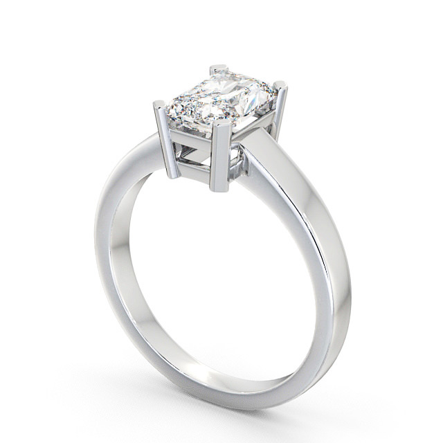 Radiant Diamond Engagement Ring 18K White Gold Solitaire - Oaken ENRA2_WG_SIDE