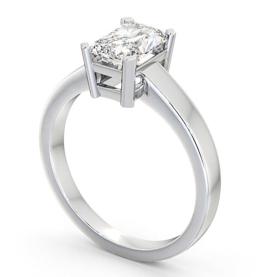 Radiant Diamond Box Setting Engagement Ring Palladium Solitaire ENRA2_WG_THUMB1