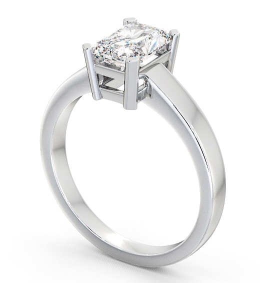 Radiant Diamond Box Setting Engagement Ring Platinum Solitaire ENRA2_WG_THUMB1