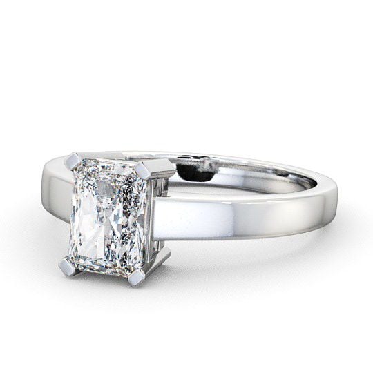Radiant Diamond Box Setting Engagement Ring 18K White Gold Solitaire ENRA2_WG_THUMB2 