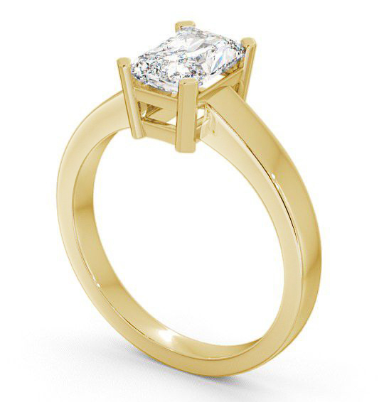 Radiant Diamond Box Setting Engagement Ring 18K Yellow Gold Solitaire ENRA2_YG_THUMB1