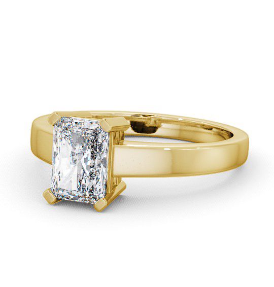 Radiant Diamond Box Setting Engagement Ring 18K Yellow Gold Solitaire ENRA2_YG_THUMB2 