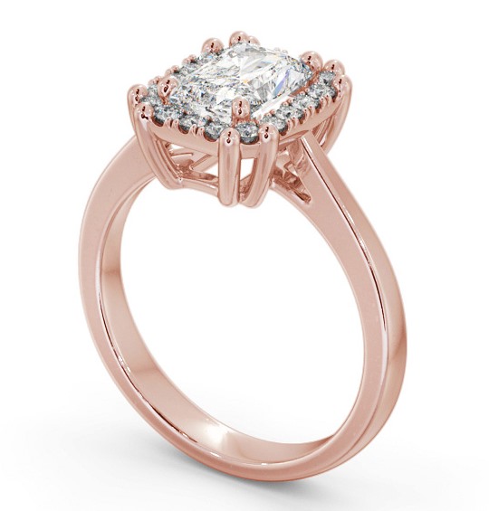 Halo Radiant Diamond Cluster Engagement Ring 9K Rose Gold ENRA30_RG_THUMB1 