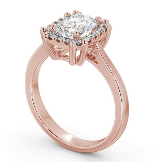 Halo Radiant Diamond Cluster Engagement Ring 18K Rose Gold ENRA30_RG_THUMB1