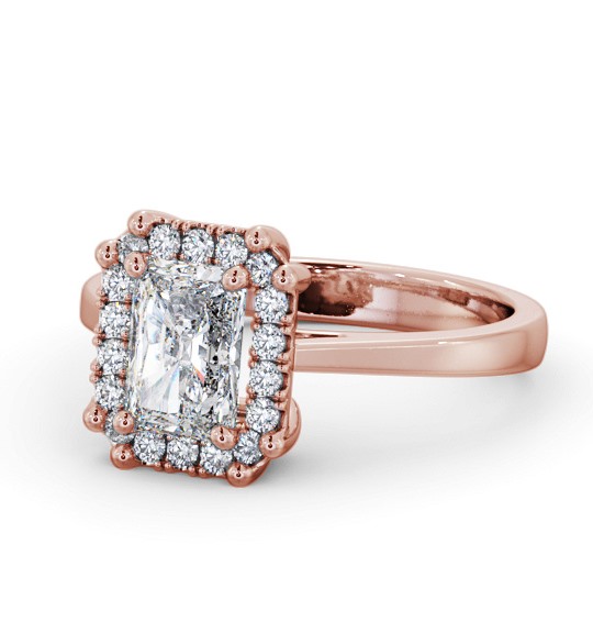 Halo Radiant Diamond Cluster Engagement Ring 18K Rose Gold ENRA30_RG_THUMB2 