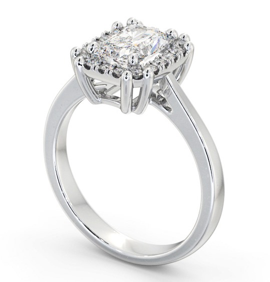 Halo Radiant Diamond Cluster Engagement Ring 9K White Gold ENRA30_WG_THUMB1