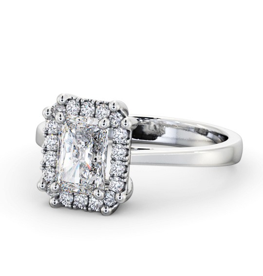  Halo Radiant Diamond Engagement Ring 9K White Gold - Broseley ENRA30_WG_THUMB2 