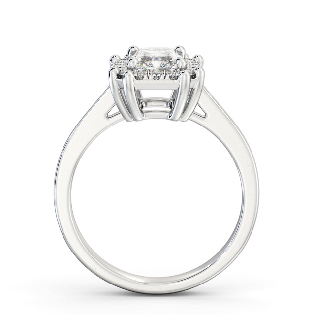 Halo Radiant Diamond Engagement Ring 18K White Gold - Broseley ENRA30_WG_UP