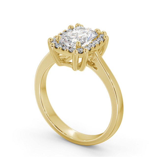 Halo Radiant Diamond Engagement Ring 9K Yellow Gold - Broseley ENRA30_YG_SIDE