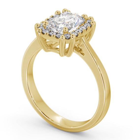  Halo Radiant Diamond Engagement Ring 18K Yellow Gold - Broseley ENRA30_YG_THUMB1 