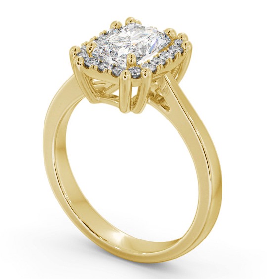 Halo Radiant Diamond Cluster Engagement Ring 18K Yellow Gold ENRA30_YG_THUMB1 