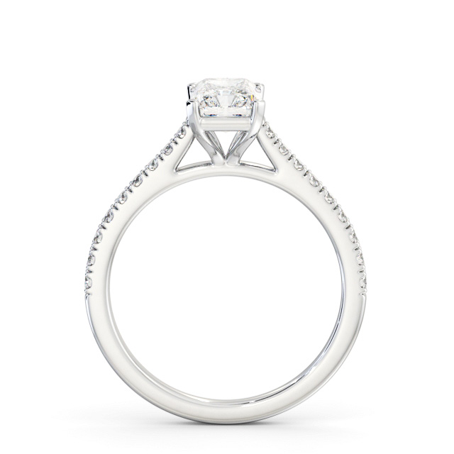 Radiant Diamond Engagement Ring Platinum Solitaire With Side Stones - Levison ENRA30S_WG_UP