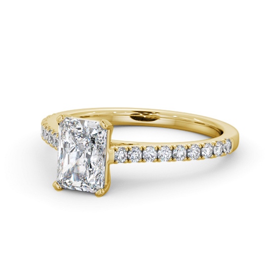  Radiant Diamond Engagement Ring 9K Yellow Gold Solitaire With Side Stones - Levison ENRA30S_YG_THUMB2 