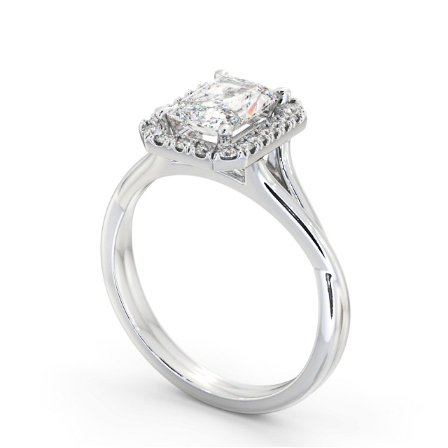 Halo Radiant Diamond Engagement Ring Platinum - Cincain ENRA31_WG_SIDE