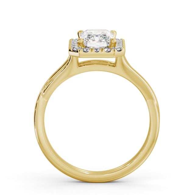 Halo Radiant Diamond Engagement Ring 9K Yellow Gold - Cincain ENRA31_YG_UP
