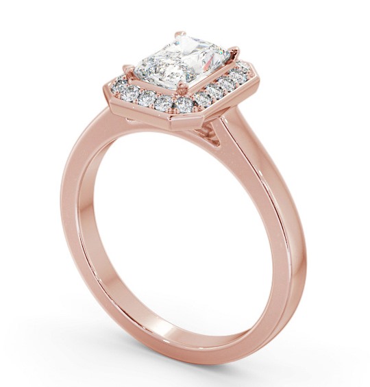 Halo Radiant Diamond Engagement Ring 18K Rose Gold ENRA33_RG_THUMB1 