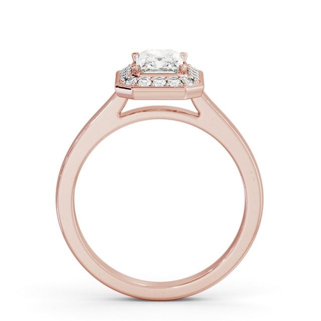 Halo Radiant Diamond Engagement Ring 9K Rose Gold - Astrid ENRA33_RG_UP