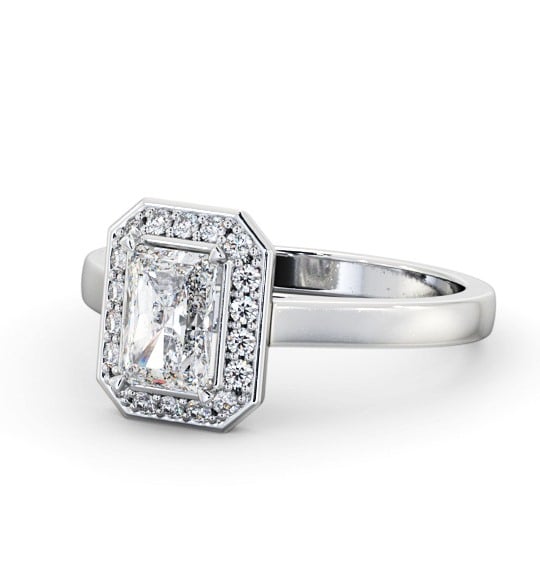 Halo Radiant Diamond Engagement Ring 9K White Gold ENRA33_WG_THUMB2 
