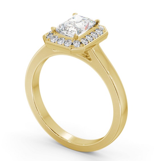Halo Radiant Diamond Engagement Ring 18K Yellow Gold ENRA33_YG_THUMB1 