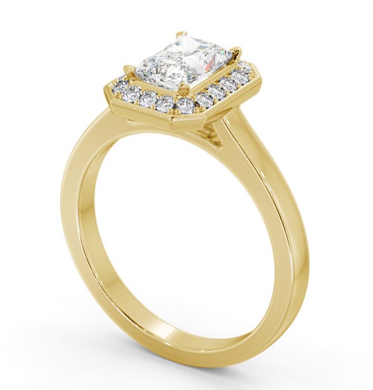 Halo Radiant Diamond Engagement Ring 18K Yellow Gold ENRA33_YG_THUMB1