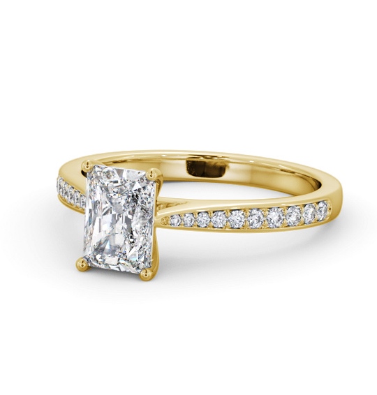  Radiant Diamond Engagement Ring 9K Yellow Gold Solitaire With Side Stones - Aydin ENRA33S_YG_THUMB2 